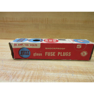 Zell 30A-125V Glass Fuse Plug 30A125V (Pack of 5)