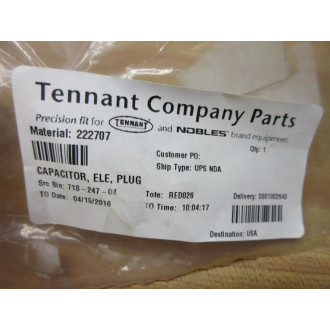 Tennant 222707 Capacitor, ELE, Plug