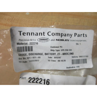 Tennant 222216 Battery Discharge Gauge