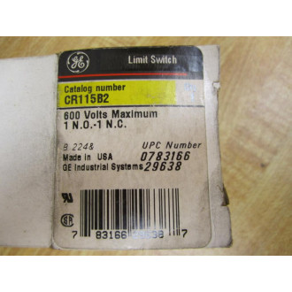 General Electric CR115B2 Snap Switch CR11582