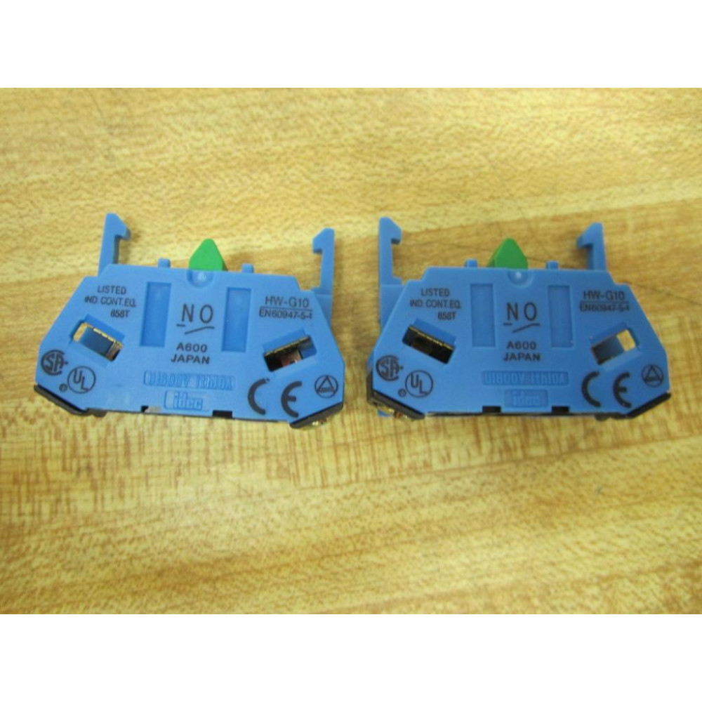 IDEC HW-G10 Contact Block Normally Open  HWG10 (Pack of 2) - New No Box