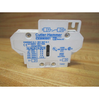 Cutler Hammer C320KGS1 Eaton Auxiliary Contact Series A2 - New No Box