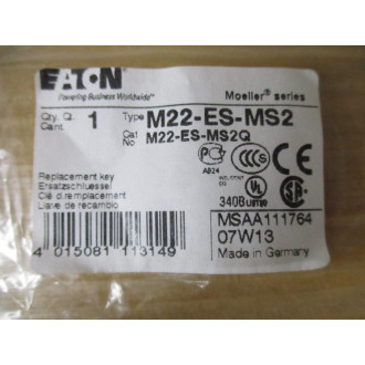 Cutler-Hammer Eaton M22-ES-MS2Q Key M22-ES-MS2