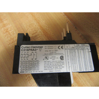 Cutler Hammer C316 FNA3E Eaton Thermal Overload Relay C316FNA3E