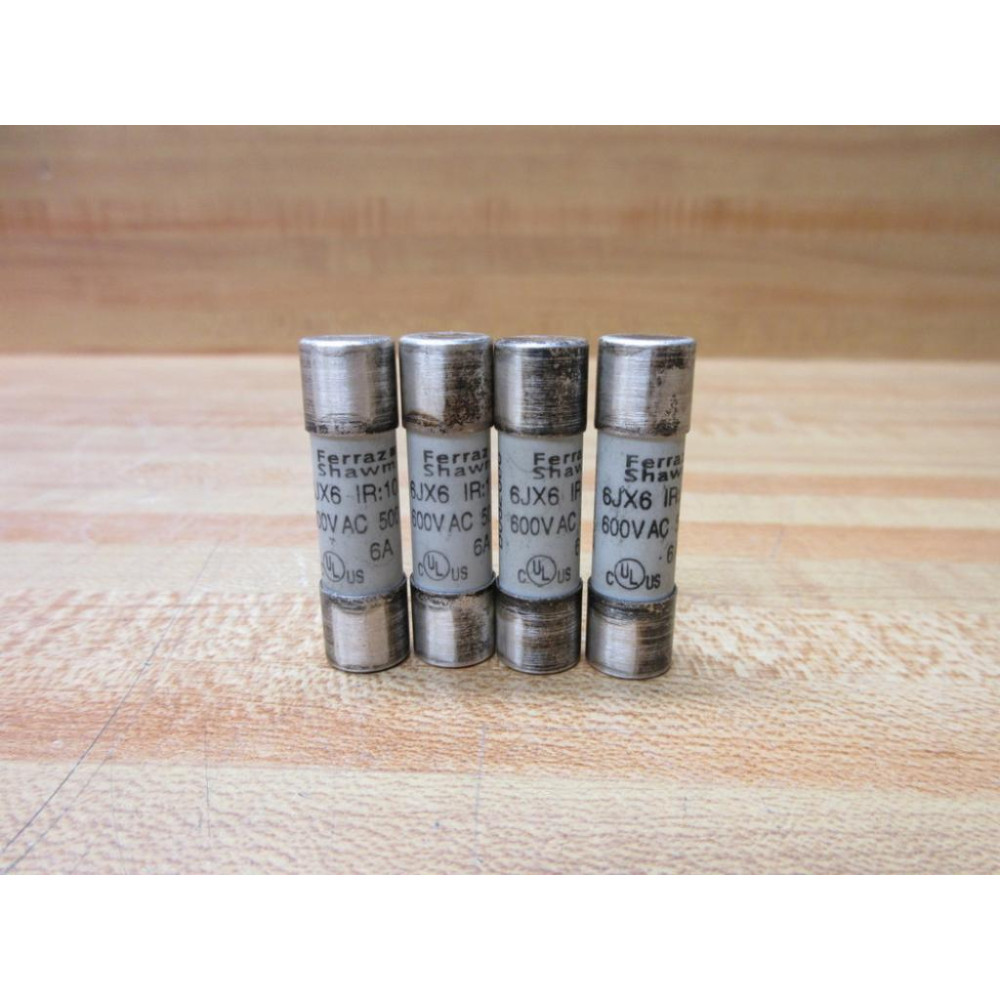 Gould Shawmut Ferraz B082686 Mersen Fuse 6JX6 (Pack of 4) - Refurbished