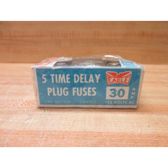 Eagle 670-30 Glass Plug Fuse 30A-125VAC (Pack of 5)
