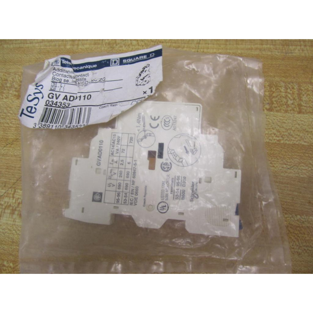 Telemecanique GVA-D0110 Contact Block GVAD0110