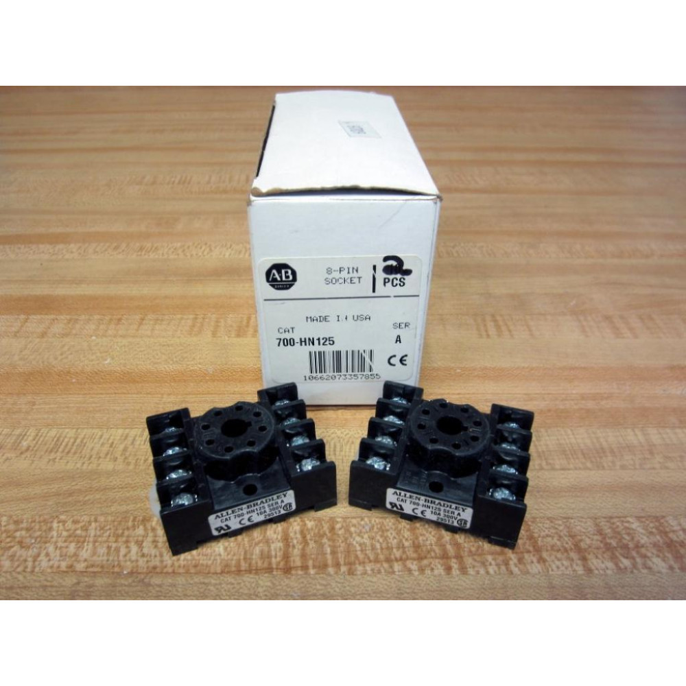 Allen Bradley 700-HN125 Relay Socket 700HN125 Black (Pack of 2)