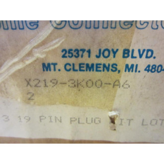 Sine X219-3K00-A6 Connector 18 Pin Plug 12GA - New No Box
