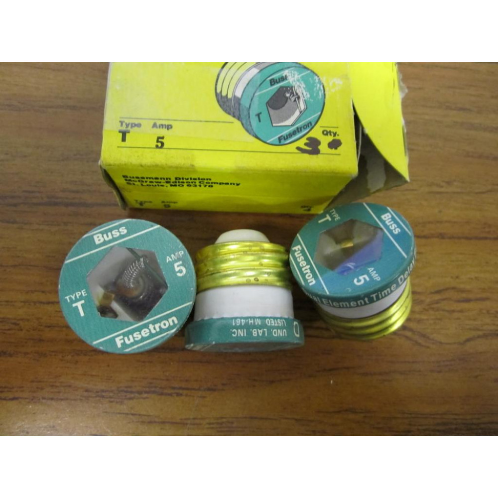 Buss T-5 Bussmann Fuse Cross Ref 1CZ68 (Pack of 3)