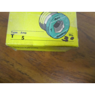 Buss T-5 Bussmann Fuse Cross Ref 1CZ68 (Pack of 3)