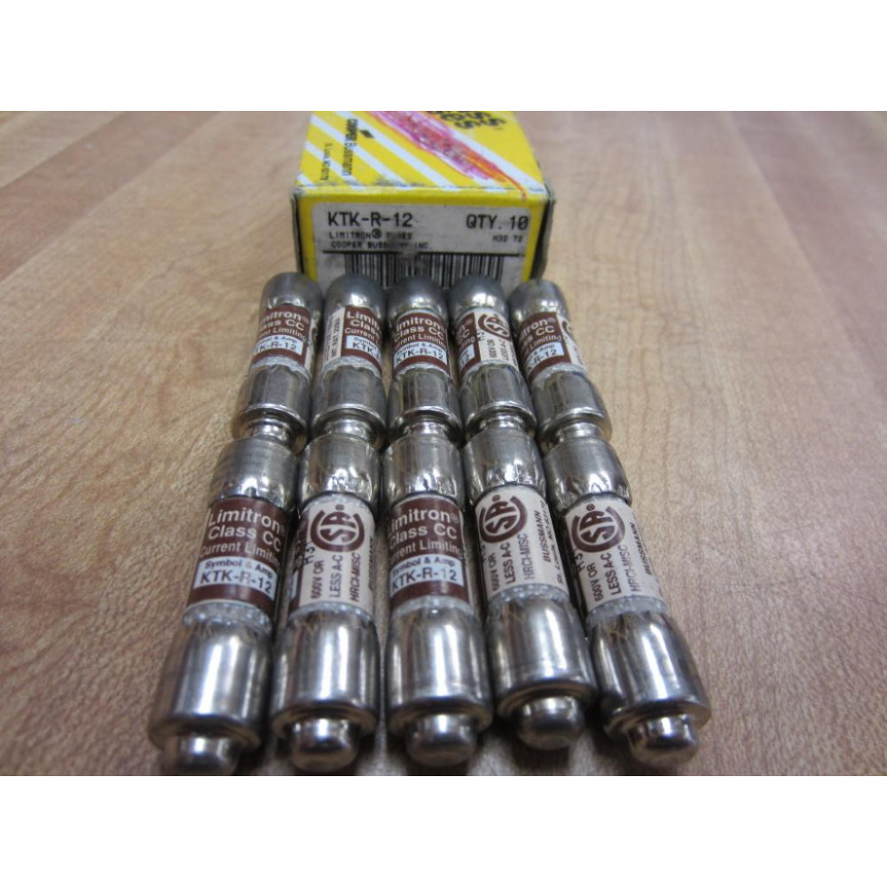 Buss KTK-R-12 Bussmann Fuse Cross Ref 6F199 (Pack of 10)