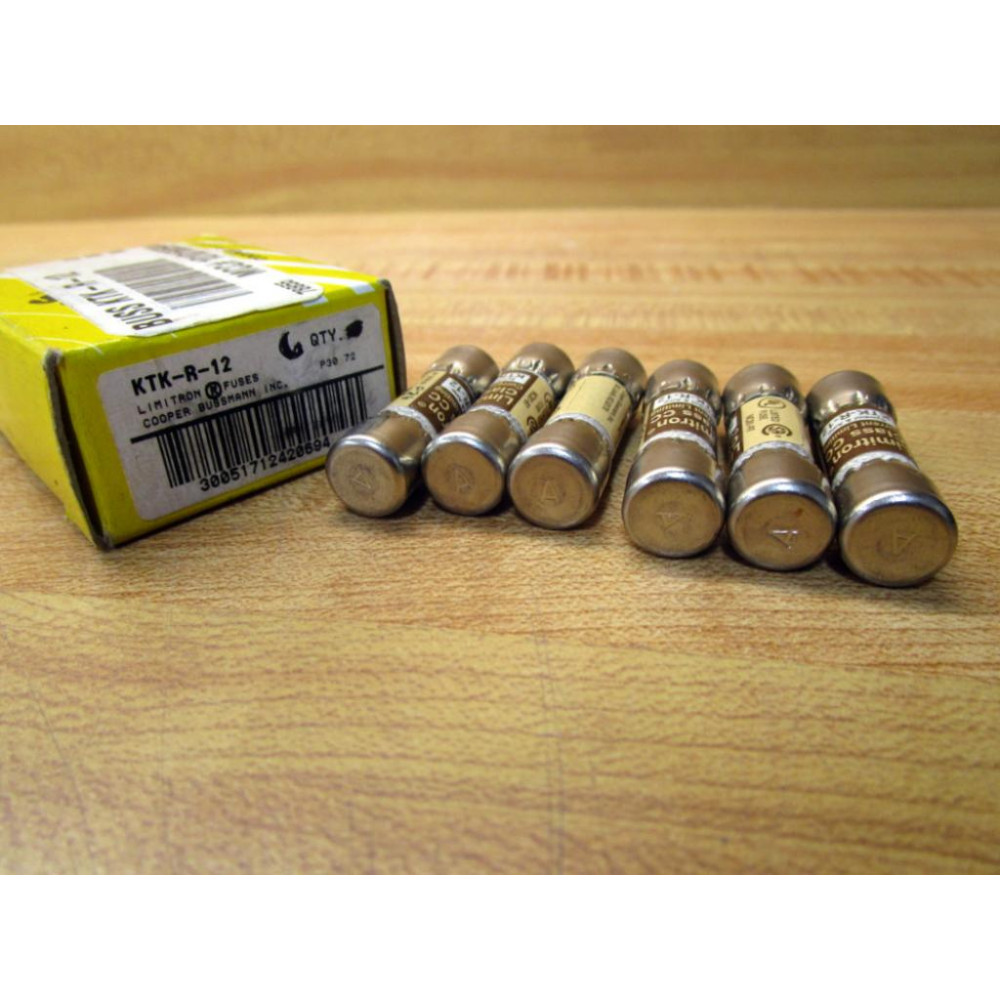 Buss KTK-R-12 Bussmann Fuse Cross Ref 6F199 (Pack of 6)