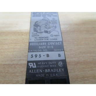Allen Bradley 595-B Auxiliary Contact 595B Series BSize 0-5 - Used
