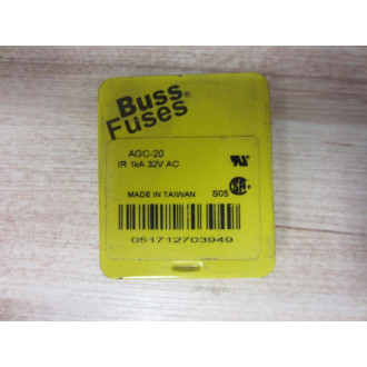 Buss AGC-20 Bussmann Fuse Cross Ref 4XH51 Fine Wire Element (Pack of 25)