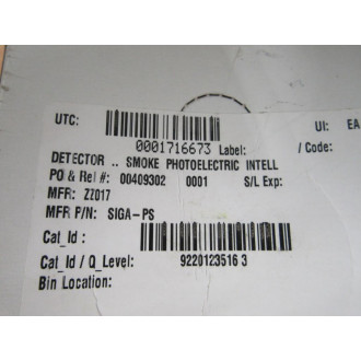 UTC SIGA-PS ADT Photoelectric Smoke Detector SIGAPS