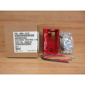 Simplex 4904-9137 Fire Alarm 4904FIRE STROBE ALARM VO 24VDC RED 1HZ FACTORY WARRA9137