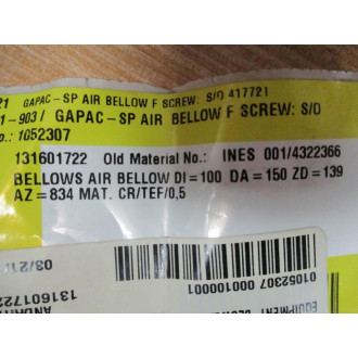 Andritz 131601722 Gapac-SP Air Bellow INES 0014322366 - New No Box