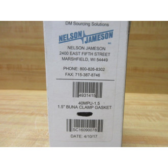 Nelson-Jameson 4931420 Clamp Gasket 40MPU-1.5 (Pack of 22)