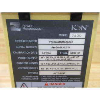 Power Measurment P7330A0B0B0A0A0A Digital Energy Meter - Used