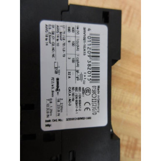 Siemens 3RV1021-1EA15 Circuit Breaker 3RV10211EA15 W 3RV1901-1E - Used