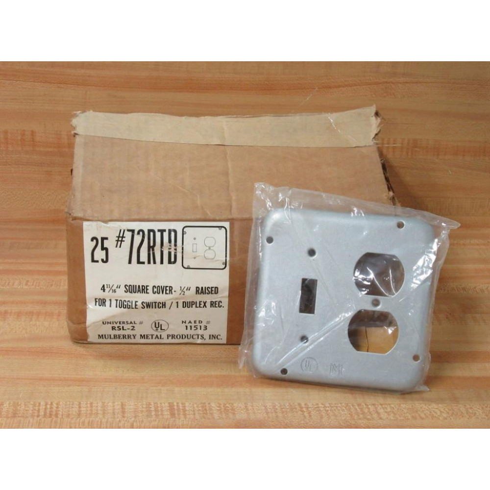 Mulberry 72RTD 4-1116" Square Cover 12 Raised (Pack of 25)