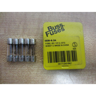 Buss GDB-6.3A Bussmann Fuse Cross Ref 1CC76 (Pack of 5)