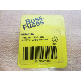 Buss GDB-6.3A Bussmann Fuse Cross Ref 1CC76 (Pack of 5)