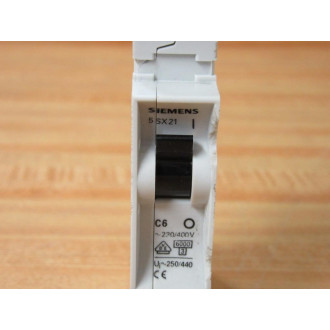 Siemens 5SX21 C6 6A 1 Pole Circuit Breaker  5SX21C6 (Pack of 4) - Used