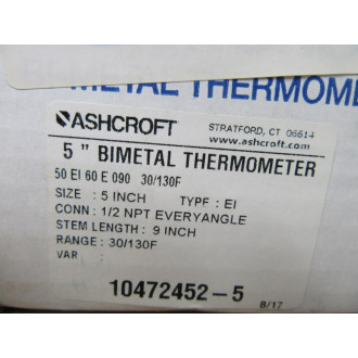 Ashcroft 50 EI 60 E 090 30130F Thermometer 50 EI60E09030130F