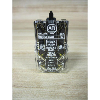 Allen Bradley 800M-XAK Contact Block 800MXAK (Pack of 4) - Used