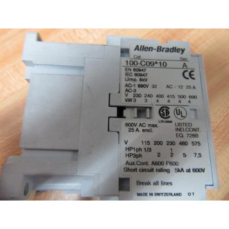 Allen Bradley 100-C09D10 Contactor 100C09D10 Ser A - Used