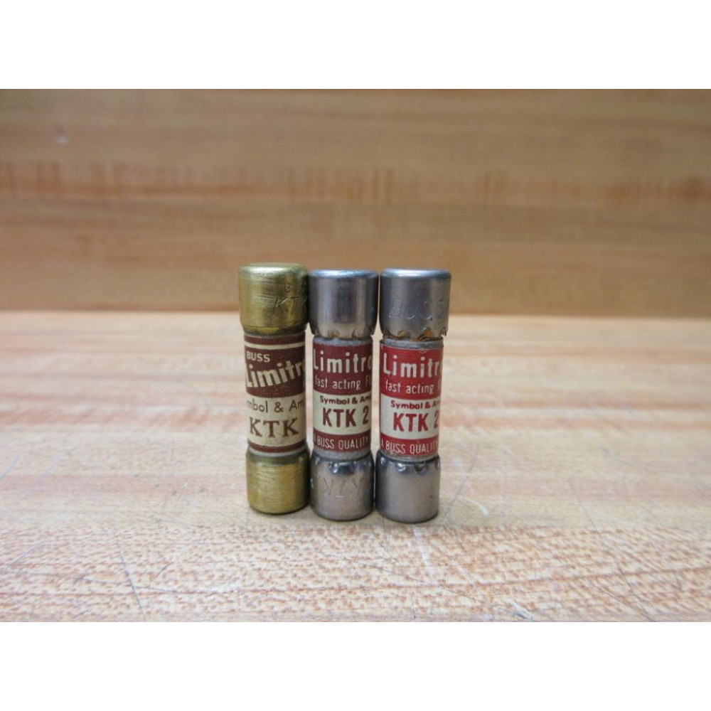 Buss KTK-2 Bussmann Fuse Cross Ref 4XC38 (Pack of 3) - New No Box