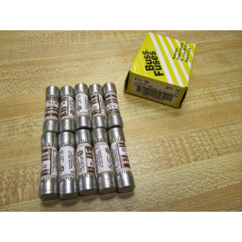 Buss KTK-30 Bussmann Fuse Cross Ref 4XC46 (Pack of 10)