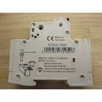 Siemens 5SJ4102-7HG40 Circuit Breaker - New No Box