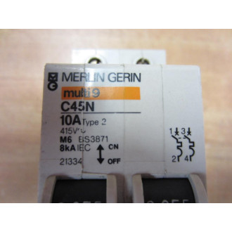 Merlin Gerin 21334 Square D Breaker 10A MG21334 Schneider - Used