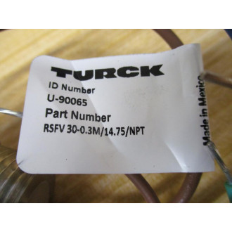 Turck RSFV 30-0.3M14.75NPT Mini-Fast Male Receptacle U-90065 - New No Box
