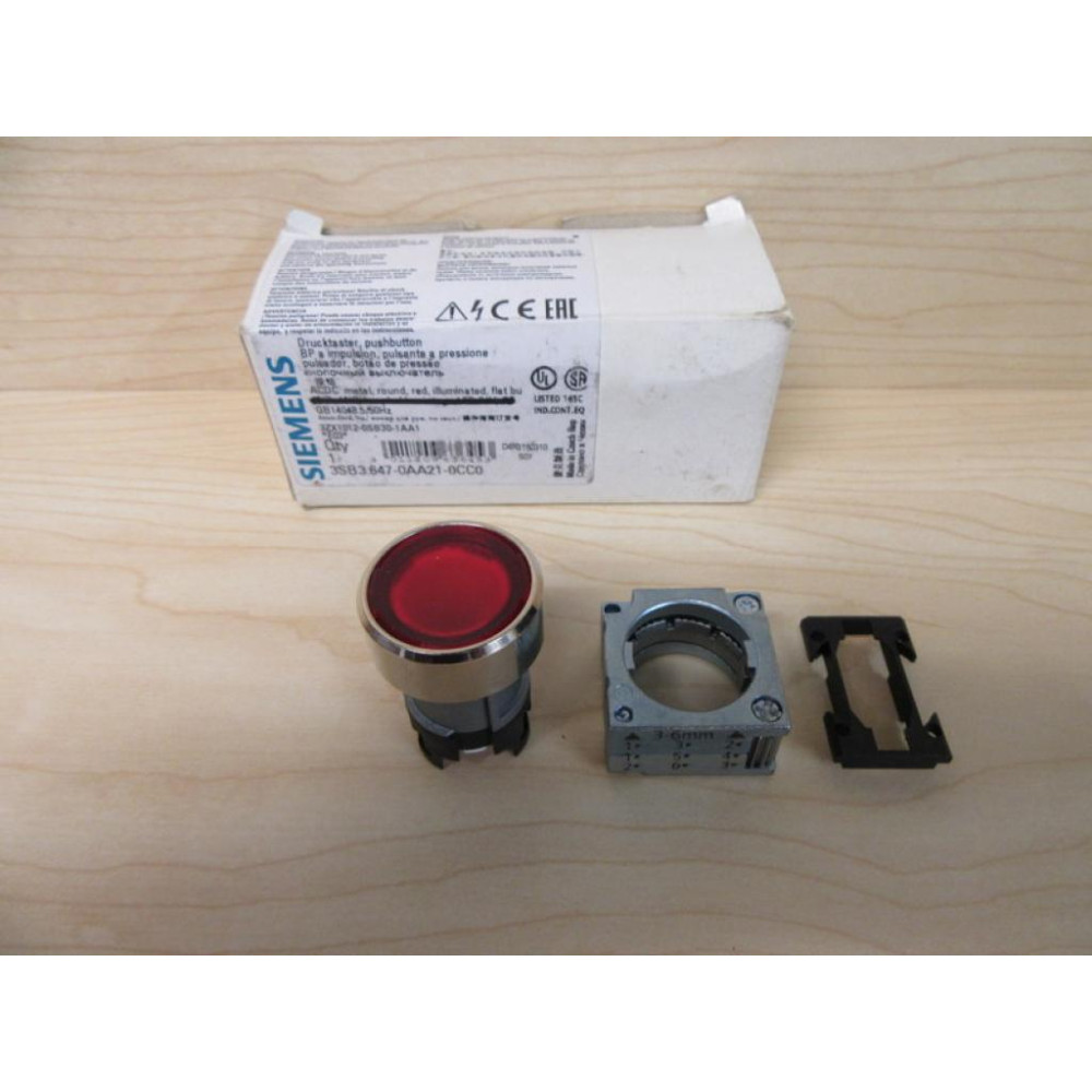 Siemens 3SB3 647-0AA21-0CC0 Red Button 3SB36470AA210CC0