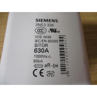 Siemens 3NE3 336 Sentron Sitor Fuse Link 630A - Used