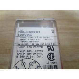 Allen Bradley 700-HA32A1-120V AC Relay 700-HA32A1-129VAC Ser A - Used
