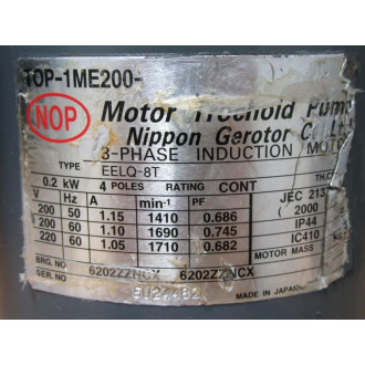 Nippon TOP-1ME200 Oil Pump TOP1ME200 - Used