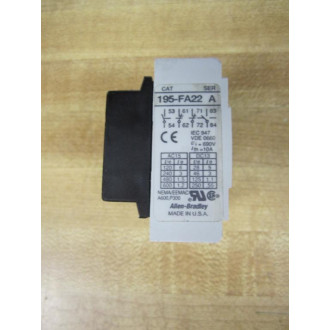 Allen Bradley 195-FA22 Auxiliary Contact 195FA22 Color May Vary - Used