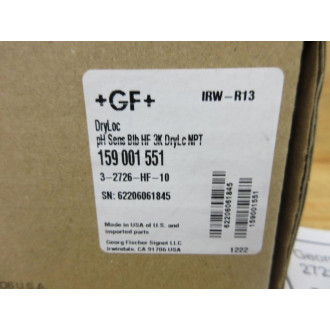 Georg Fischer Signet 3-2726-HF-10 pH Sensor 159 001 551