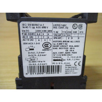 Siemens 3RT1015-1BB44-3MA0 Contactor 3RT10151BB443MA0 - New No Box