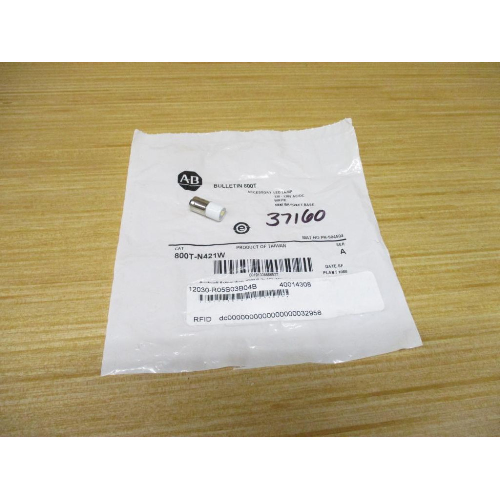 Allen Bradley 800T-N421W LED Lamp 800TN421W Ser.A