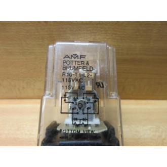 Potter & Brumfield R10-T1-L2-115V AC AMF Relay R10-T1-L2-115V - Used