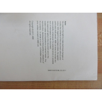 ABB 3GZF500730-47 EN-FR-DE-IT-PT-ES-TR REV. H 05-2020 Manual - Used