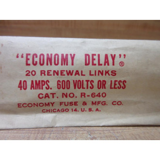 Economy Fuse R-640 Renewal Links 40A-600V (Pack of 20)