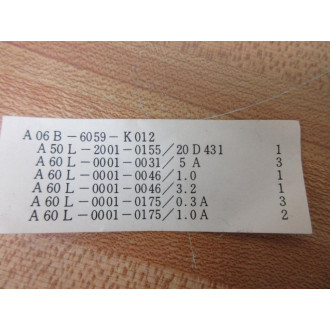 Fanuc A06B-6059-K012 Fuse Kit 1713236 - New No Box
