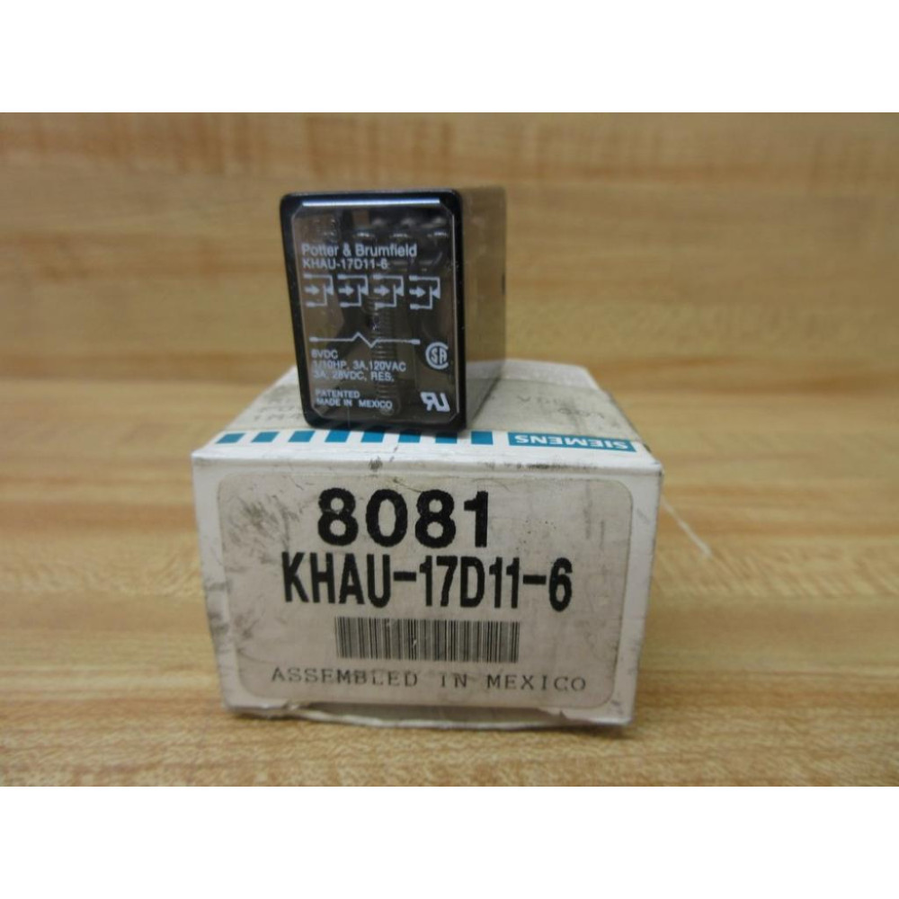 Potter & Brumfield KHAU-17D11-6 Siemens Relay KHAU17D116